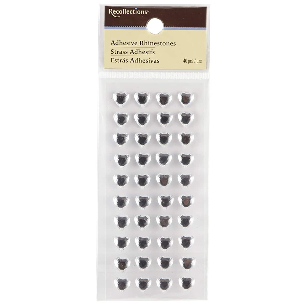 12 Packs: 40 ct. (480 total) Clear Heart Rhinestone Stickers by Recollections™